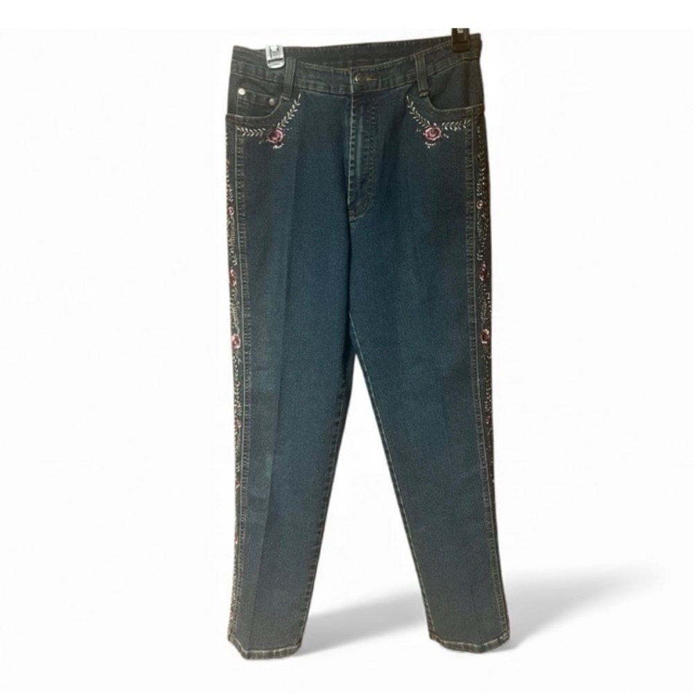 Shy Ger Embroidered Straight Leg Jeans